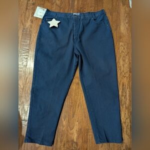 Vintage IMAGE Curvy Tapered High Waist Indigo blue Jeans 80's Sz44, Approx 16-18